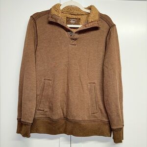 SOLD G.H. Bass & Co. Brown Men's Sweater with Sherpa Collar